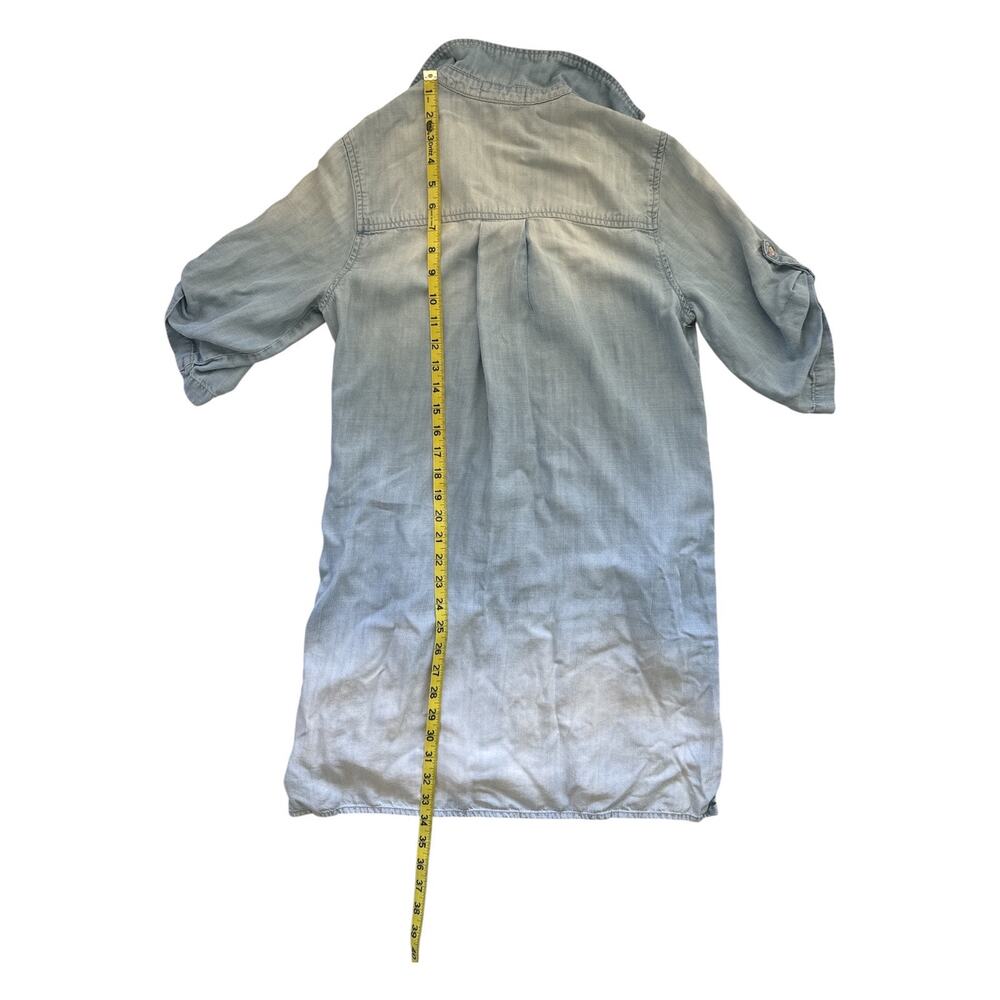 Cloth & Stone Tencel Chambray Shirt Dress Light Blue Roll Sleeve XS - Picture 5 of 7